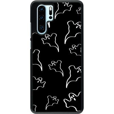 Coque Huawei P30 Pro - Halloween 2024 black and white ghosts