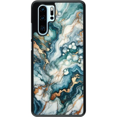 Coque Huawei P30 Pro - Marbre Vert Bleu Doré