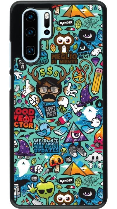 Coque Huawei P30 Pro - Mixed Cartoons Turquoise