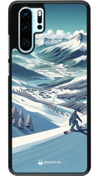 Coque Huawei P30 Pro - Snowboarder Montagne