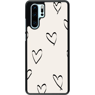 Coque Huawei P30 Pro - Valentine 2023 minimalist hearts