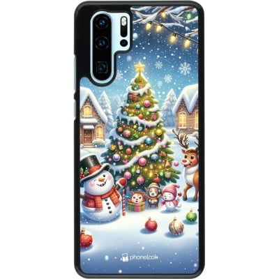 Coque Huawei P30 Pro - Noël 2023 bonhomme de neige et sapin