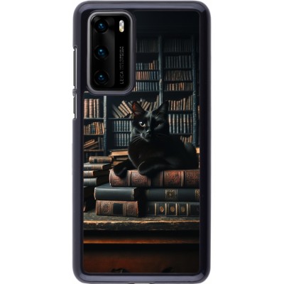 Coque Huawei P40 - Chat livres sombres