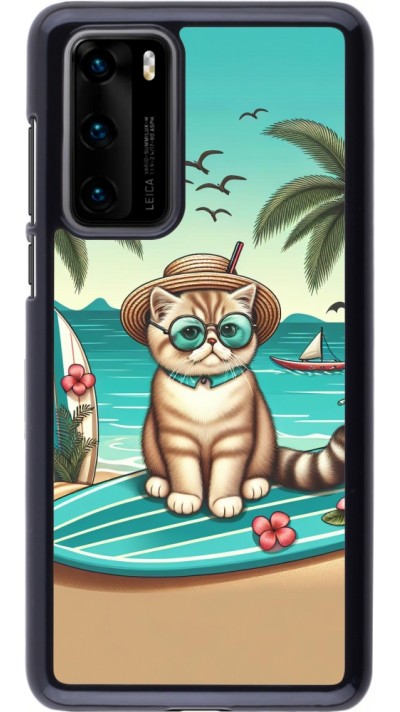 Coque Huawei P40 - Chat Surf Style