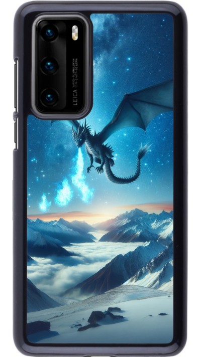 Coque Huawei P40 - Dragon nocturne montagne