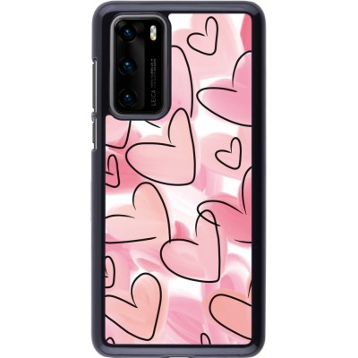 Coque Huawei P40 - Easter 2023 pink hearts