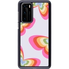 Coque Huawei P40 - Easter 2024 rainbow butterflies