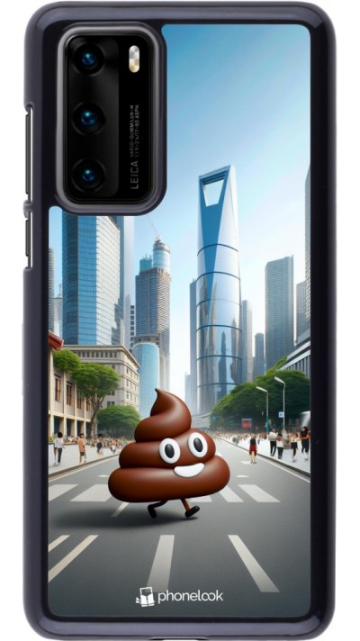 Coque Huawei P40 - Emoji Caca walk