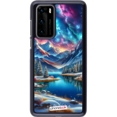 Coque Huawei P40 - Fantasy Mountain Lake Sky Stars