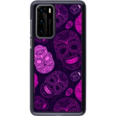 Coque Huawei P40 - Halloween 2023 pink skulls