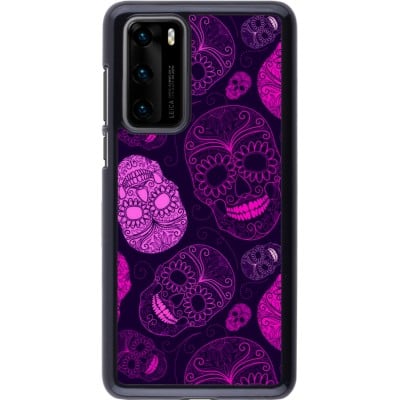 Coque Huawei P40 - Halloween 2023 pink skulls