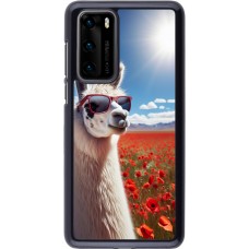 Coque Huawei P40 - Lama Chic en Coquelicot