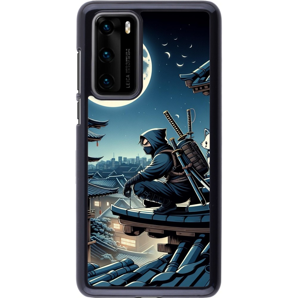 Coque Huawei P40 - Ninja sous la lune