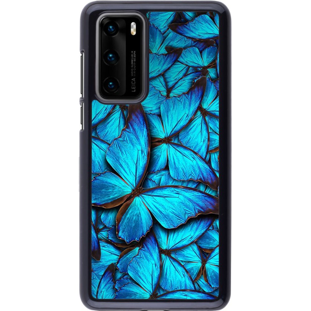 Coque Huawei P40 - Papillon - Bleu