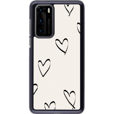 Coque Huawei P40 - Valentine 2023 minimalist hearts