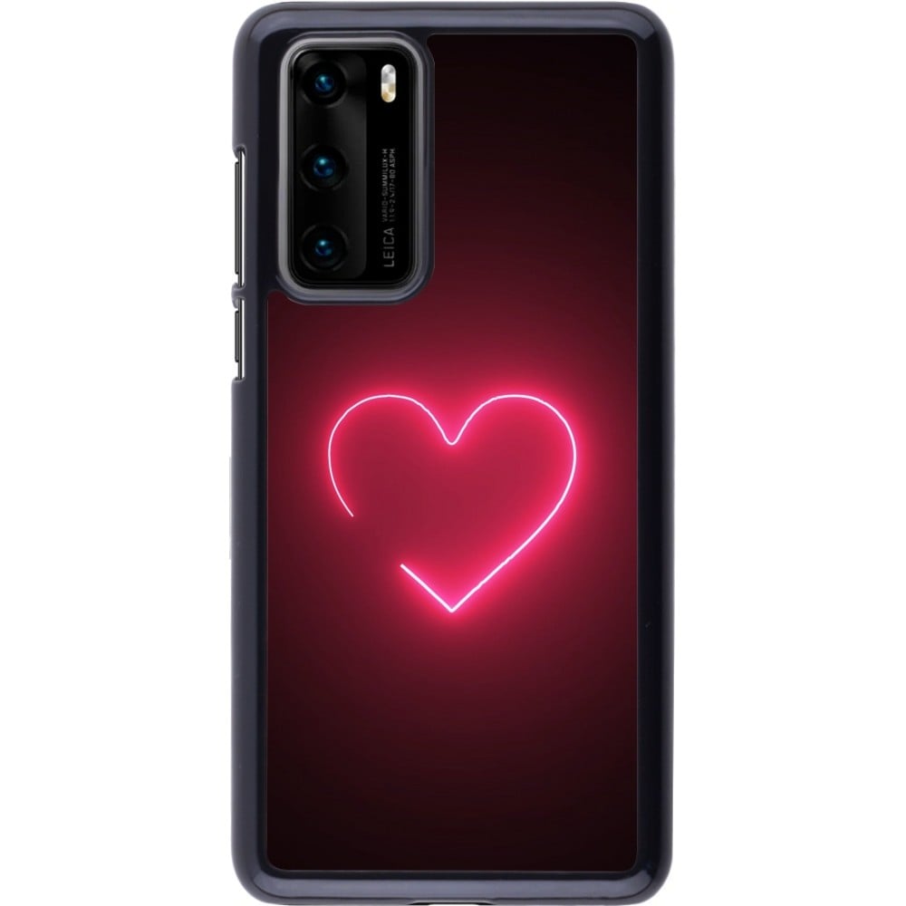 Coque Huawei P40 - Valentine 2023 single neon heart