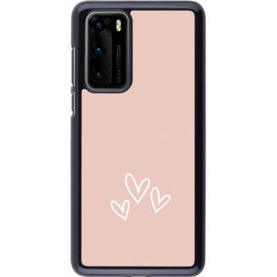 Coque Huawei P40 - Valentine 2023 three minimalist hearts