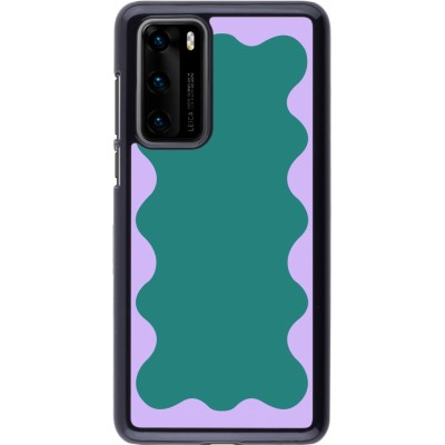 Coque Huawei P40 - Wavy Rectangle Green Purple