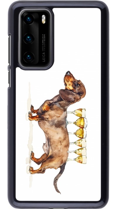 Coque Huawei P40 - Wine Teckel