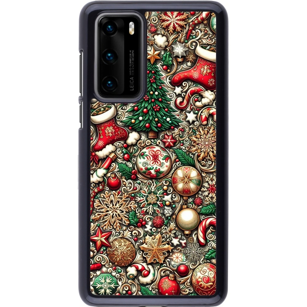 Coque Huawei P40 - Noël 2023 micro pattern