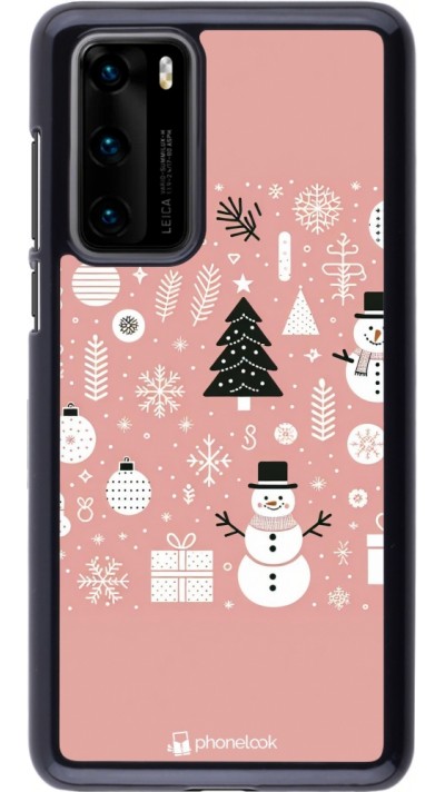 Huawei P40 Case Hülle - Weihnachten 2024 Rose Schneemann Weihnachten