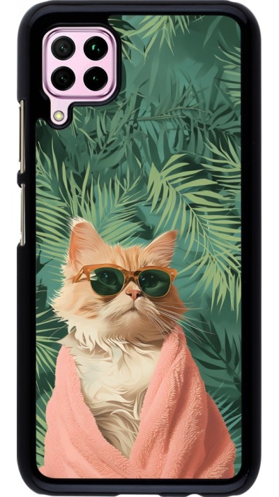 Coque Huawei P40 Lite - Cat Summer Palms