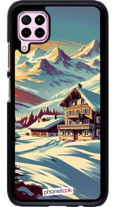 Coque Huawei P40 Lite - Chalet montagne enneigée