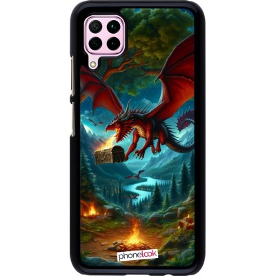 Coque Huawei P40 Lite - Dragon Volant Forêt Trésor