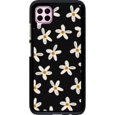 Coque Huawei P40 Lite - Easter 2024 white on black flower