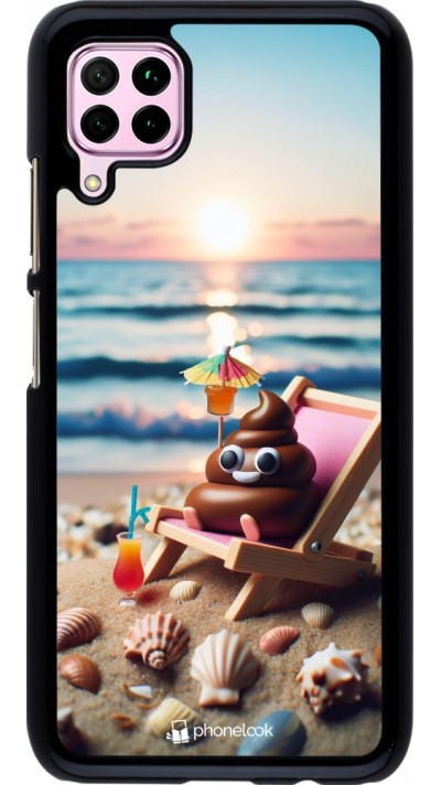 Coque Huawei P40 Lite - Emoji caca sur chaise longue