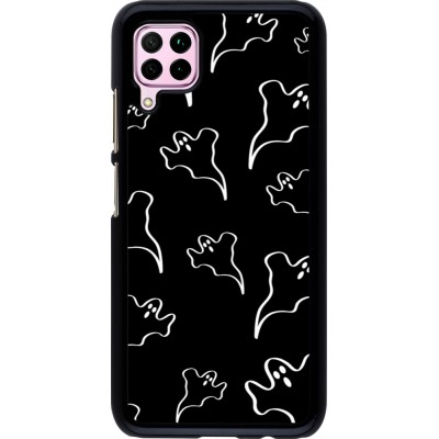 Coque Huawei P40 Lite - Halloween 2024 black and white ghosts