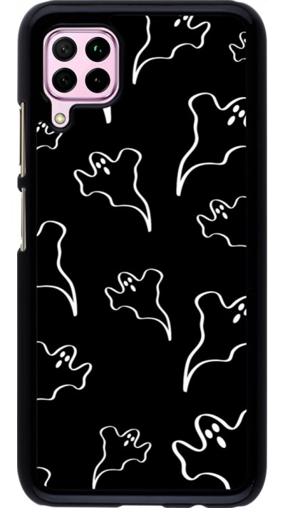 Coque Huawei P40 Lite - Halloween 2024 black and white ghosts