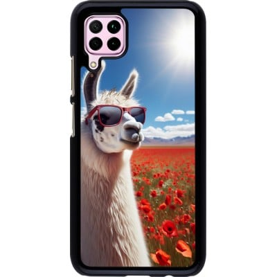 Coque Huawei P40 Lite - Lama Chic en Coquelicot