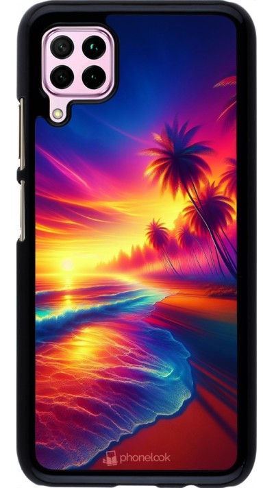 Coque Huawei P40 Lite - Plage coucher soleil flashy