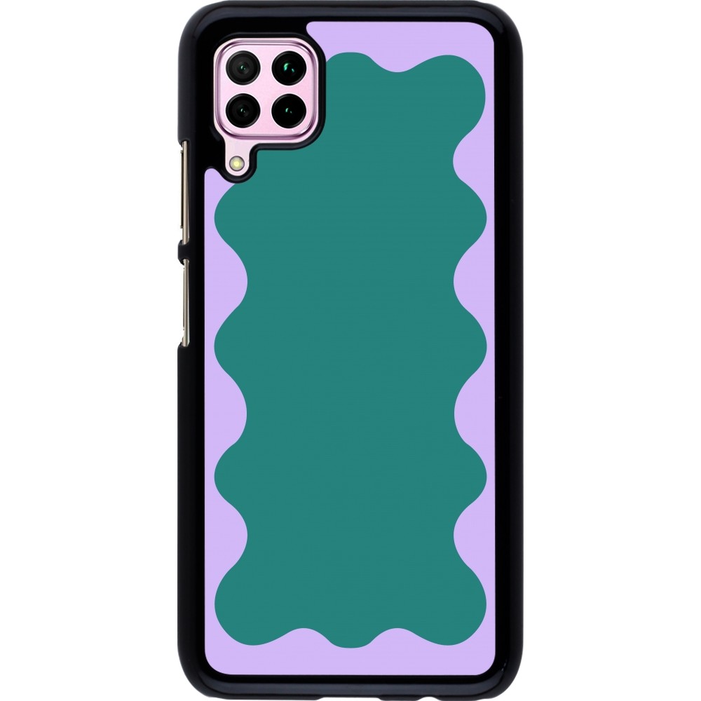 Coque Huawei P40 Lite - Wavy Rectangle Green Purple