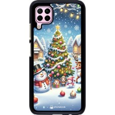 Coque Huawei P40 Lite - Noël 2023 bonhomme de neige et sapin