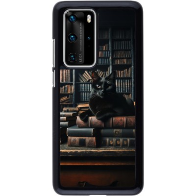 Coque Huawei P40 Pro - Chat livres sombres