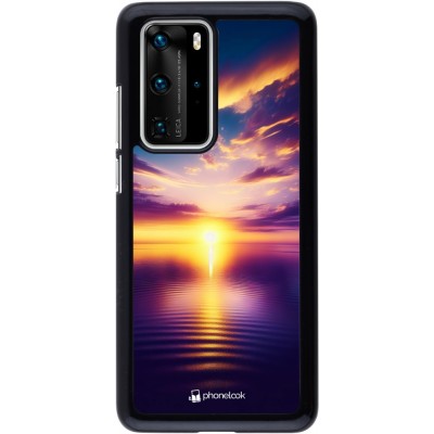 Coque Huawei P40 Pro - Coucher soleil jaune violet