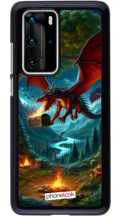 Coque Huawei P40 Pro - Dragon Volant Forêt Trésor