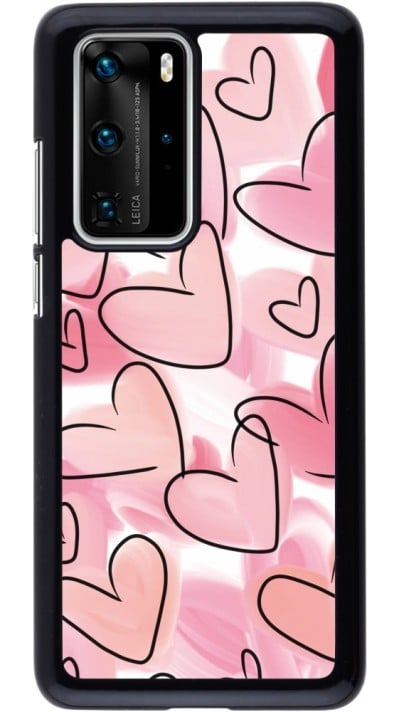 Coque Huawei P40 Pro - Easter 2023 pink hearts