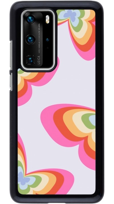 Coque Huawei P40 Pro - Easter 2024 rainbow butterflies