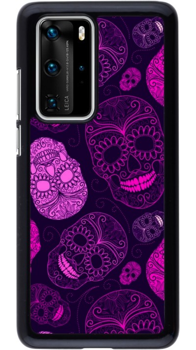 Coque Huawei P40 Pro - Halloween 2023 pink skulls