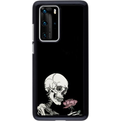 Coque Huawei P40 Pro - Halloween 2023 rose and skeleton