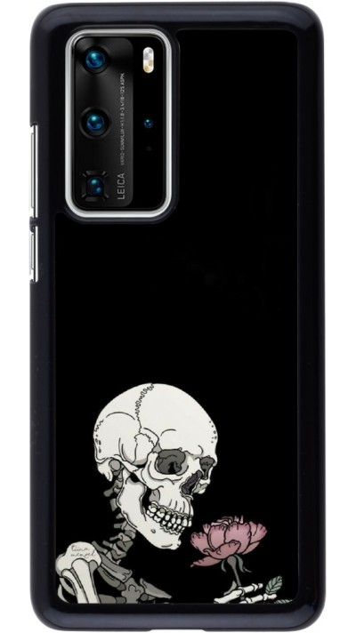 Coque Huawei P40 Pro - Halloween 2023 rose and skeleton