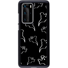 Coque Huawei P40 Pro - Halloween 2024 black and white ghosts