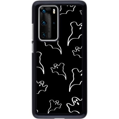 Coque Huawei P40 Pro - Halloween 2024 black and white ghosts