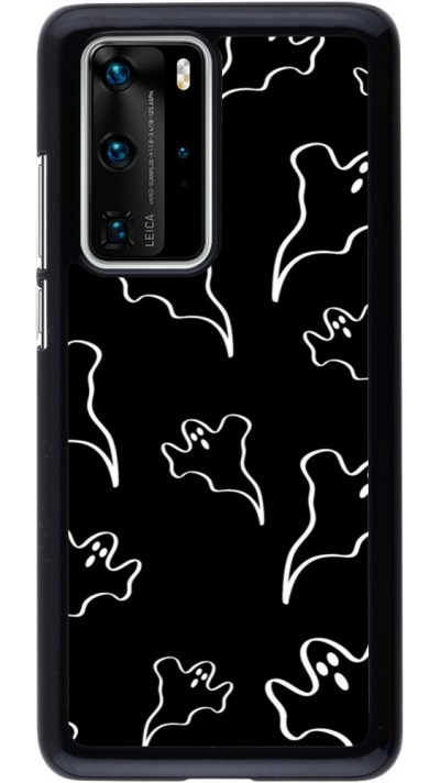 Coque Huawei P40 Pro - Halloween 2024 black and white ghosts