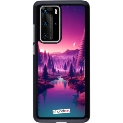 Coque Huawei P40 Pro - Paysage Violet-Rose