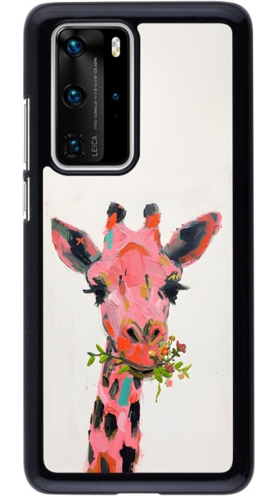 Coque Huawei P40 Pro - Pink Girafe Paint