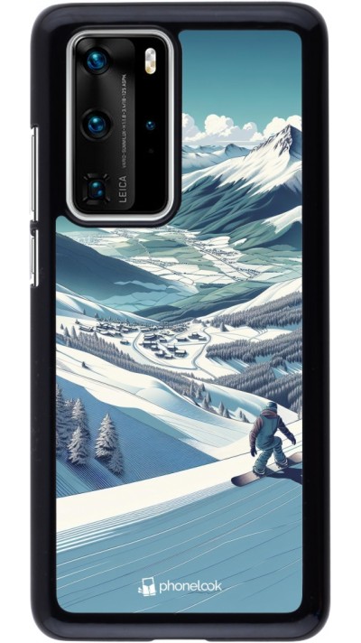 Coque Huawei P40 Pro - Snowboarder Montagne